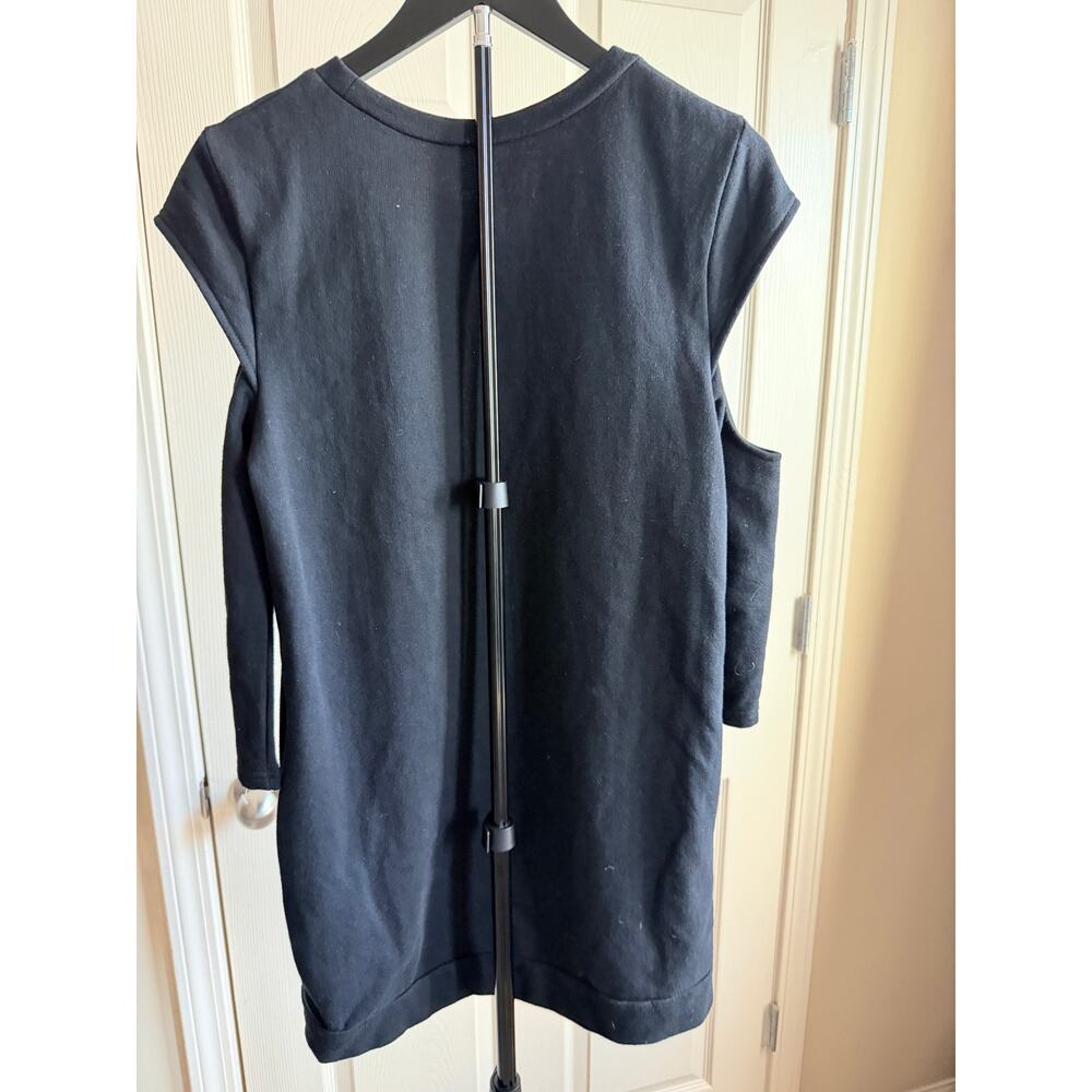 Zenana outfitters sweatshirt dress cut out arms black S/M - Picture 4 of 7